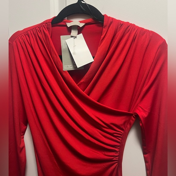 H&M Elegant Red Draped Dress - Picture 2 of 3